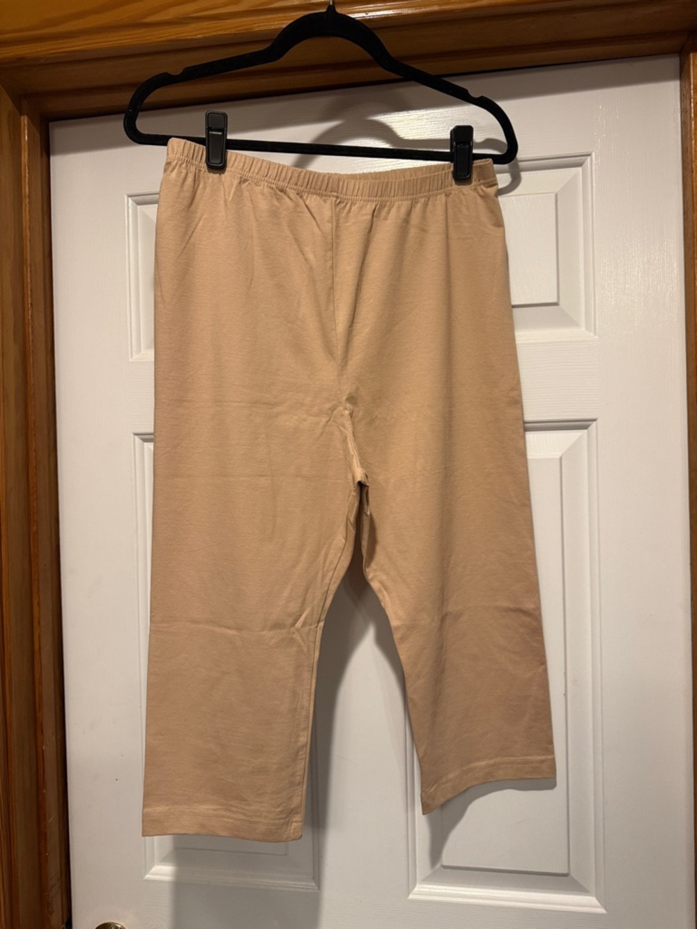 Women's Cropped Leggings Tan Fits Like Women’s Large